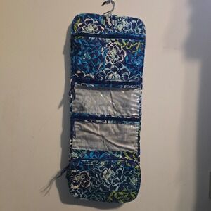Vera Bradley Travel Hanging Toiletry Bag Womens OS Blue Floral Quilted Organizer